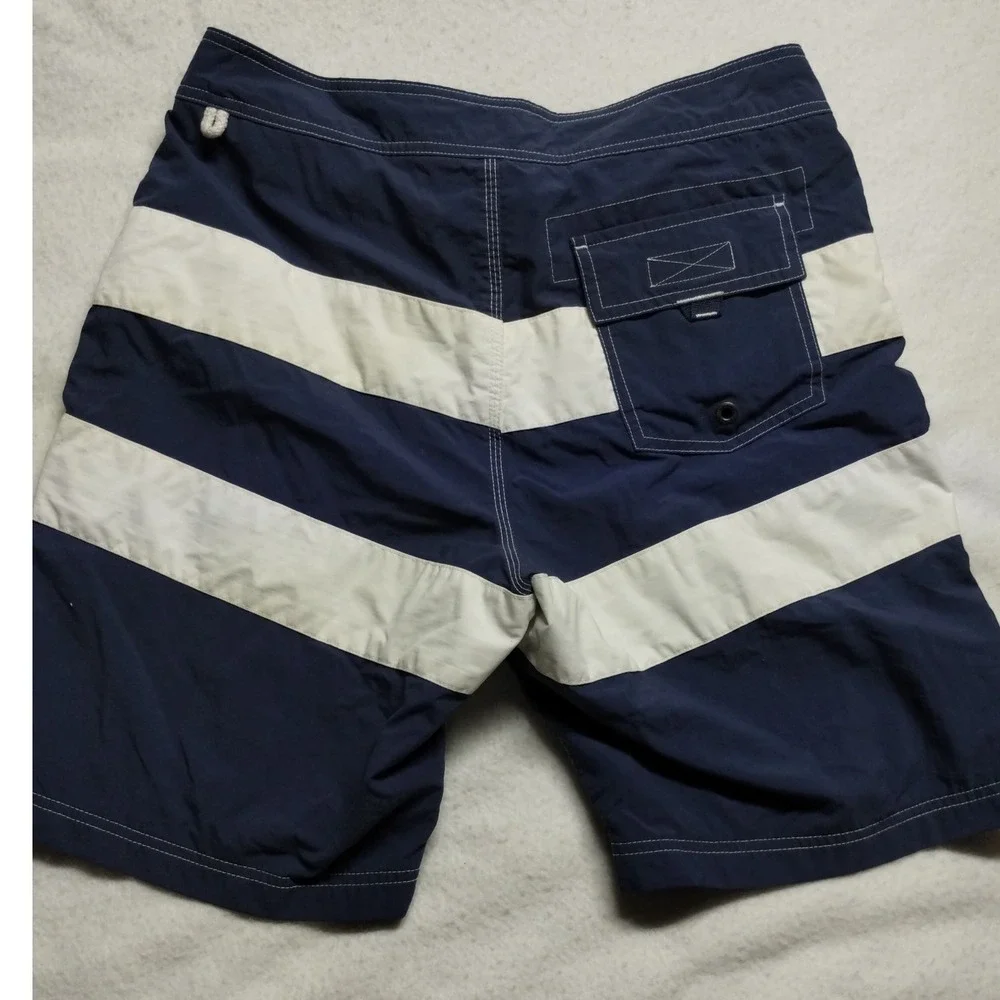 J. Crew The Original Longboard Swim Trunks Striped Blue White Size‎ 31